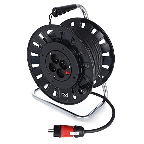 Kabeltrommel Verlängerungskabel Kabelbox Kabelrolle mit Kurbel 4x230V/16A 25m Stromkabel 3x2,5mm2