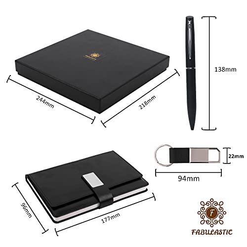 Image of Men Gift Set with Multi-Functional Diary, Card Holder, Metal Pen, and Keychain I Gift for Husband Special Unique I Gift Hamper for Men | Pen Gift Set for Men (Black)
