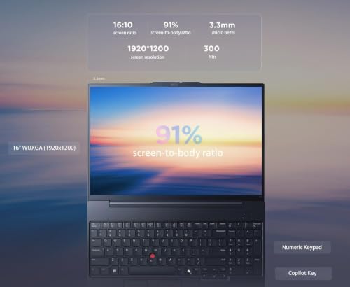 Image of Lenovo ThinkPad E16 Gen 2 16 inch Business Laptop - WUXGA - Anti-Glare - AMD Ryzen 5 7535U (> Intel i7-1360P) - 16GB DDR5-512GB SSD - Fingerprint Reader - Backlit KB - FHD Webcam - Win 11 Pro w /Copilot