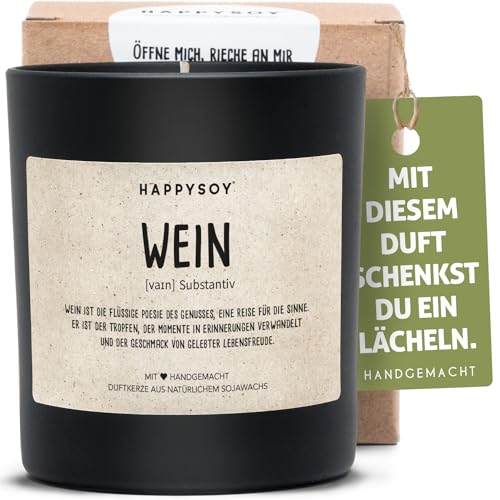 Definition Wein - Duftkerze im Glas - Geschenk für Weinliebhaber - Handgefertigte und nachhaltige Geschenkidee - schonende Rohstoff-Bearbeitung