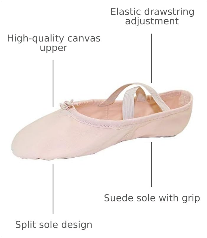 Image of Danzcue Adult Split Sole Canvas Ballet Slipper