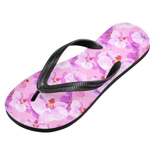 Maple Leaf Sketch Orange Purple Blossom Flip Flops for Beach Thong Sandals Anti-slip Lightweight Beach Shoes for House Indoor Outdoor2