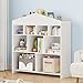 IDEALHOUSE Toy Storage Organizer 9-Cubby Kids Bookshelf 40.7in Width White Bookcase Toddlers Playhouse Cabinet Shelf for Boys Girls Wooden Cubby Storage Toy Shelf for Playroom, Nursery, Kids Room