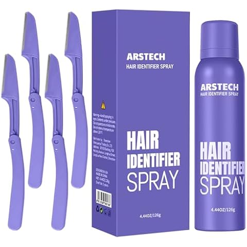 arstech Dermaplane Facial Hair Identifier Spray with 4 Razors Kit Cover