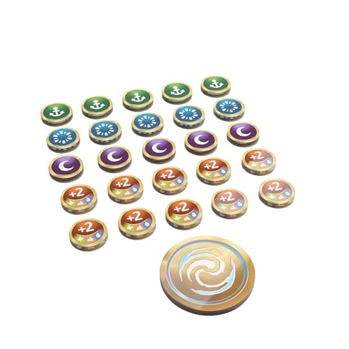 Image of Gamegenic Altered Premium Markers - Officially Licensed, 26-Piece Acrylic Game Tokens for TCG, Vibrant Designs, Includes First Player, Anchored, Fleeting, Asleep & Double-Sided Boost Markers
