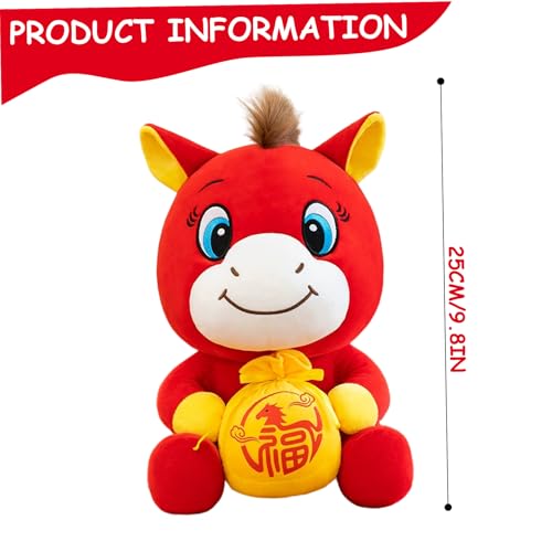 AwnsIMfreien Stuffed Horse, Year of The Horse 2026 Plush Stuffed Animal Toy Chinese New Year Decorations 9.8 Inch Cute Mascot Figurine for Home Decor Indoor Outdoor, of The 2026 - Image 2