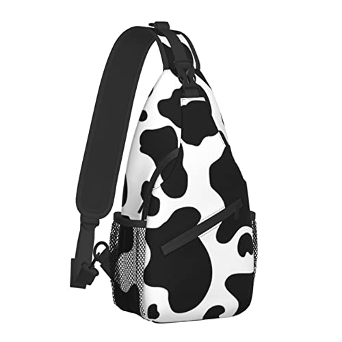 Sling Bag, Black & White Cow print Crossbody Sling Backpack for Casual Shoulder Women & Men2