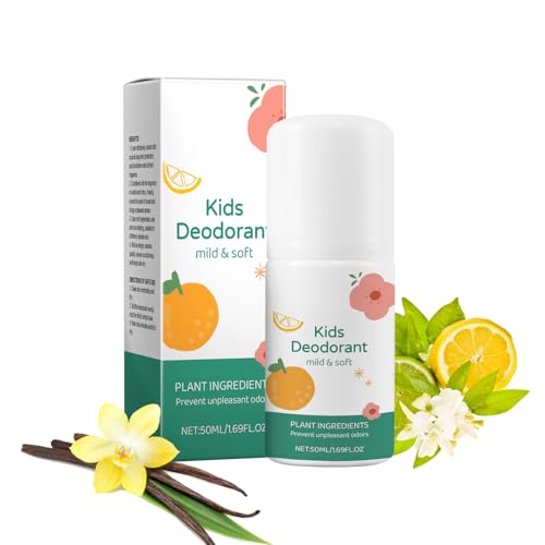 Desodorante Niños, 50 Ml Desodorante Natural Infantil, Fragancia En Roll-on Para Las Axilas Con Aromas A Vainilla Y Cítricos, Mini Desodorantes De Viaje, Para Climas Cálidos, Uso Diario