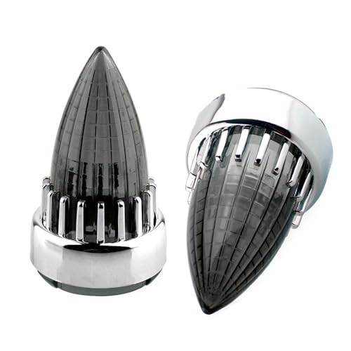 61mm Diameter Bullet Turn Signal Indicator Lens Light Cover Trim For Harley Davidson Sportster Dyna Softail Street Glide Road Glide Chrome-Smoke