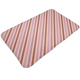 Matériau de qualité : fabriqué à partir de tissu en flanelle de polyester avec un dos en plastique à pois en tissu non tissé, ce tapis rose à rayures diagonales combine un toucher doux et une performance antidérapante. Il fonctionne bien comme un tapis lavable, un tapis lavable en machine, ou un tapis avec envers en caoutchouc lavable pour une utilisation sûre et confortable dans n'importe quel espace
