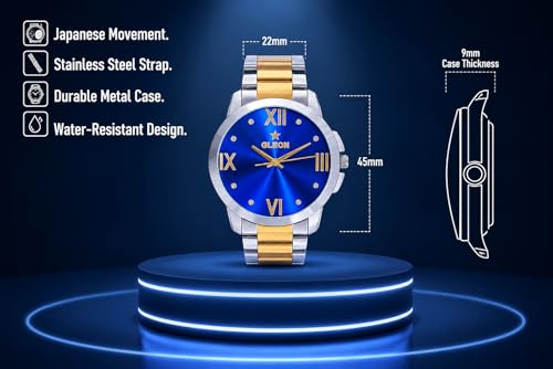 Image of GLEON Luxury Men's Numerology Watch | Water Resistant | Analog Type with Japanese Movement | Timepiece for Growth and Success with 1 Year Warranty - (Pack of 1)