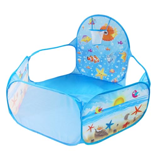 Didiseaon Piscina de Bolas Infantil Plegable Hexagonal con Aro Baloncesto Seguro para Adecuada para Interiores y Exteriores Diseño y Fácil de Transportar