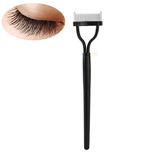 PIXNOR Peigne et Brosse Cosmétique pour Sourcil Cils Outil de Maquillage (Noir)