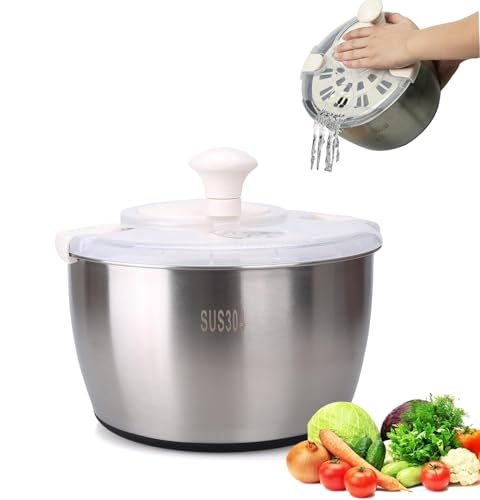 Liwankaqi Centrifugador de Ensalada de Acero Inoxidable 5L