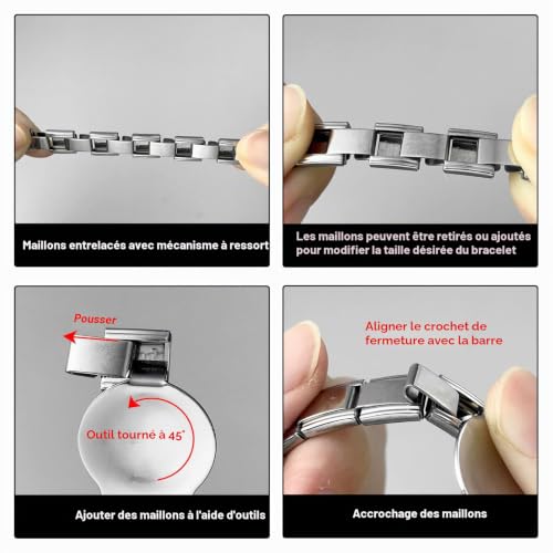 GEMOSA Bracelet Italien avec 20 Breloques Acier Inoxydable, Charms – vue 3