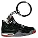 Jordan IV/4 Bred Black/Red LS Sneakers Shoes Keychain Keyring AJ 23 Retro