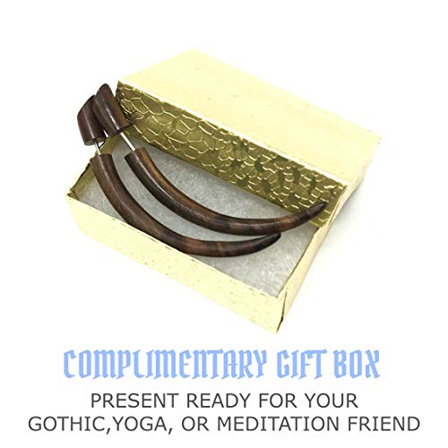 UMBRELLALABORATORY Natural Wooden Stud Tribal Earrings Fake Plug Gauge Taper Boho Gothic Jewelry3