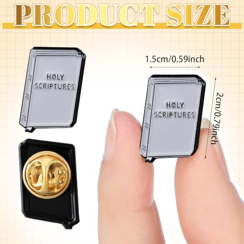 Image of Landical Christian Enamel Pin Gift Bulk, Holy Bible Scripture Square Lapel Pins for Suit Jacket Jesus Back to School Religious Party Supplies Women Men Badge Bagpacks