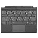 Rii Bluetooth Surface Keyboard with Touchpad, Compatible with Surface Pro 7 Plus/7/6/5/4/3, 7 Color Backlit Type Cover, UK Layout