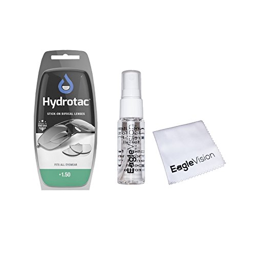 Stiklite Stick-On Bifocal Lenses and Eagle Vision Lens Cleaner Bundle (+1.50)