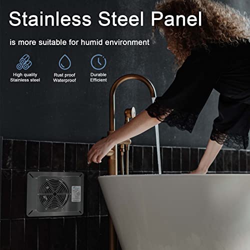 Stainless Steel Crawl Space Vent Fan - 780 CFM Air Out Ventilator Fan with Humidistat Dehumidistat, IP55 Rated Exhaust Fan with Metal Fan Cage for Crawlspace Basements Garage Attic