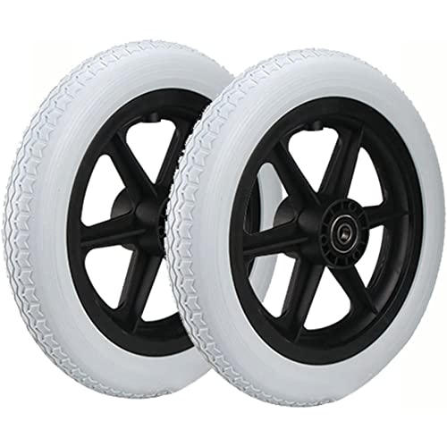 NLAVW 2 uds Rueda Trasera para Silla de Ruedas de 12 Pulgadas, Ruedas para Silla de Ruedas no inflables y a Prueba de pinchazos, Ruedas Grises rodamientos Fuertes