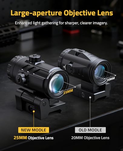 Image of CVLIFE 3X Red Dot Magnifier with Quick-Release and Flip-to-Side Mount,2.95in Eye Relief,Absolute and Lower 1 /3 Co-Witness Red Dot Sight with Magnifier,1000G Shockproof & IP67 Waterproof