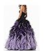 FWVR Women's Ombre Lace Up Ruffles Ball Gown Long Prom Quinceanea Dressess BlackPurple 14