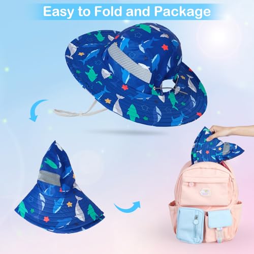 Image of Kids Sun Hat for Toddler Girls Unicorn Bucket Hats UV Protection Summer Hat for Kids Wide Brim Fishing Hat 2-8 Years