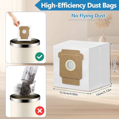 Image of 12 Pack 105 Vacuum Bags Compatible with iRobot Roomba 105 Vac, 104 /105 Combo,Plus 405 /505 Combo,705 Max Vac, Large Capacity Disposable Replacement Bags