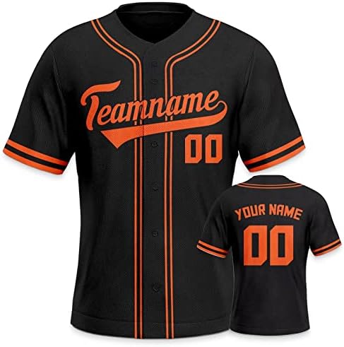 Black Custom Baseball Jersey Personalized Gifts with Patch Team Name Number Stitch and 3D Print Tech Men Women Kid Toddler