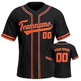 Black Custom Baseball Jersey Personalized Gifts with Patch Team Name Number Stitch and 3D Print Tech