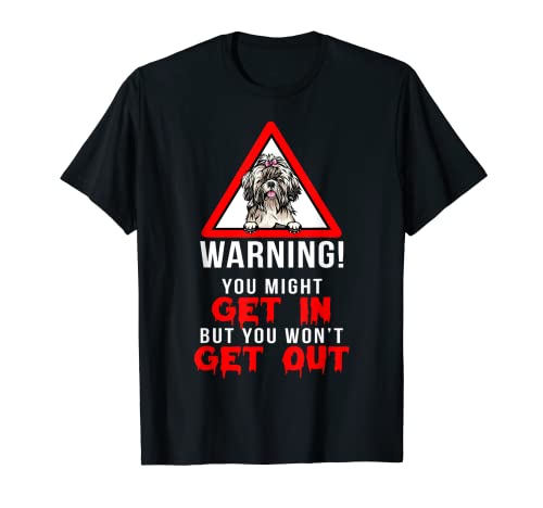 Funny Warning Shih Tzu Dog lover owner Gifts Camiseta