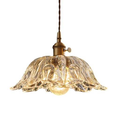 Suspension E27 en verre fleur luminaire scandinave pour couloir et balcon