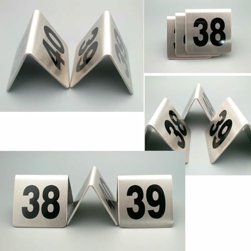 Numéro de table en acier inoxydable avec fonte en gras lisible