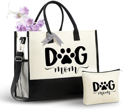 InnoBeta Canvas Tote Bag, Dog Mom Gift for Women, Pet Owner, with...