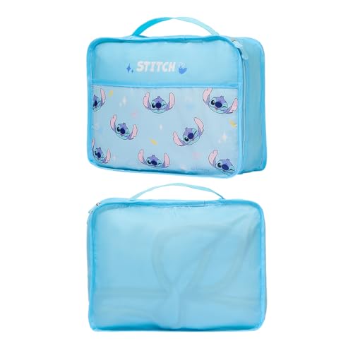 MINISO Disney Stitch Compression Packing Cubes for Travel, 2 Pack Lightweight Suitcase Organizer Bags Set Carry On Luggage, Waterproof Space Saver Storage Bags for Organizing Clothes Travel Essentials - Image 5