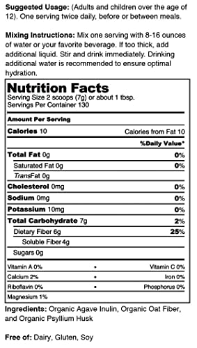 Norcal Organic Fiber 2 Lbs | Soluble And Insoluble Fiber Supplement With Prebiotics And Psyllium Husk Powder | Organic, No Soy Or Gluten, Non Gmo, Source Organic #TOP2