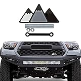 HEVLE Tri-Color Grille Emblem, Snow Mountain Sticker, Triangle Badge Decal, Car Bumper Decoration - Universal Fit for Tacoma (Black)