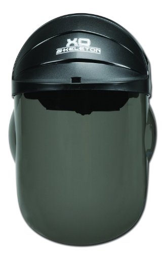 Image of MCR Safety 105 XO Skeleton Nylon Ratchet Headgear with Gray Faceshield, Black Matte, 1-Pair