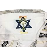 Jesus Tallit Messianischer Gebetsschal mit Davidstern, dunkelmarineblau und goldfarben, mit Talis-Tasche