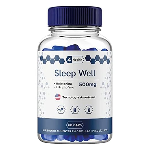 Sleep Well - Melatonina e L-triptofano 500mg - 60 Capsulas - 4 Health