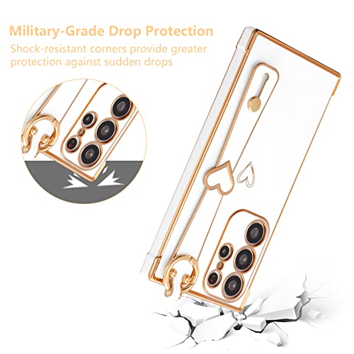 Coque Samsung S22 Ultra antichoc béquille intégrée blanc - 3