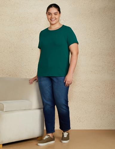 Image of Amazon Brand - Symbol Women's Cotton Stretch Regular Fit Round Neck Sleeveless T-Shirt (Available in Plus Sizes)