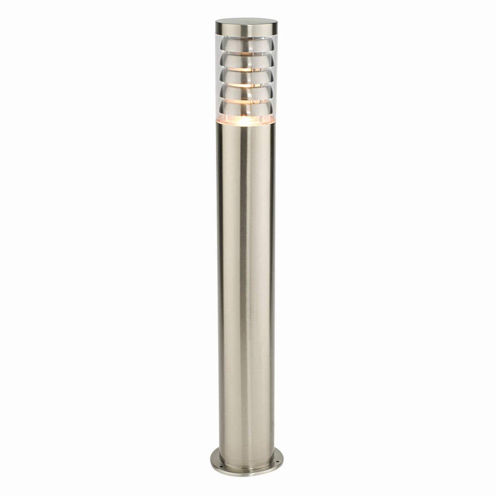 Outdoor 800mm Floor Bollard Post Brushed Stainless Steel IP44 Decking/Patio/Garden Lantern Light Warm White
