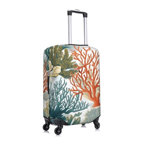 Marine Cute Coral Travel Luggage Cover for Suitcase Anti-Scratch Fashion Suitcase Protector Washable Elastic Baggage Covers Fits 22-24 Inch Luggage for Travel Beach Holiday2