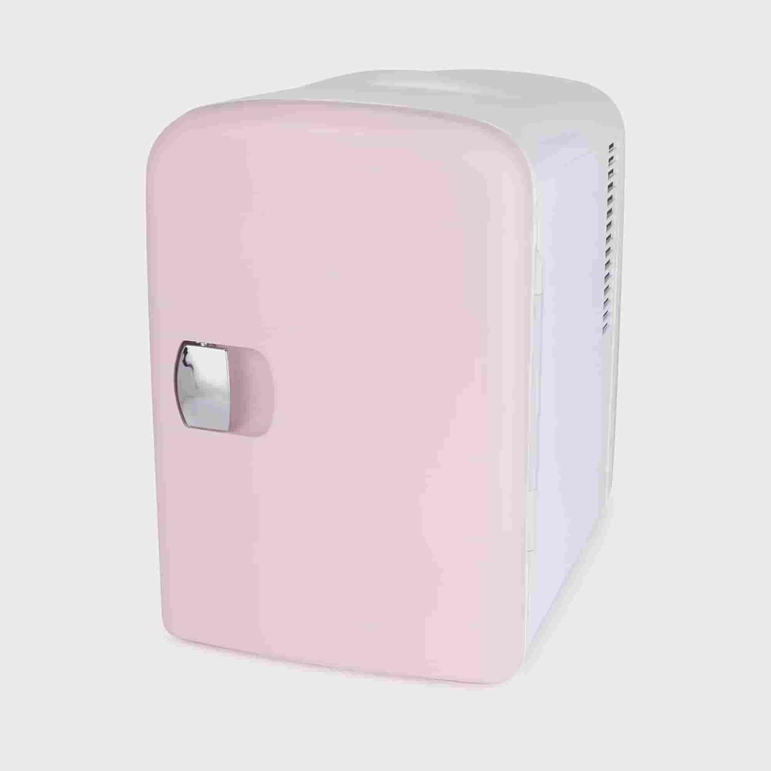 EKRAS Personal Chiller 6Can Mini Refrigerator, Pink (Color