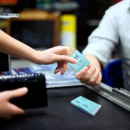 Fichas de guardarropa azul sueltas con numeración correlativa para control de sorteos 6