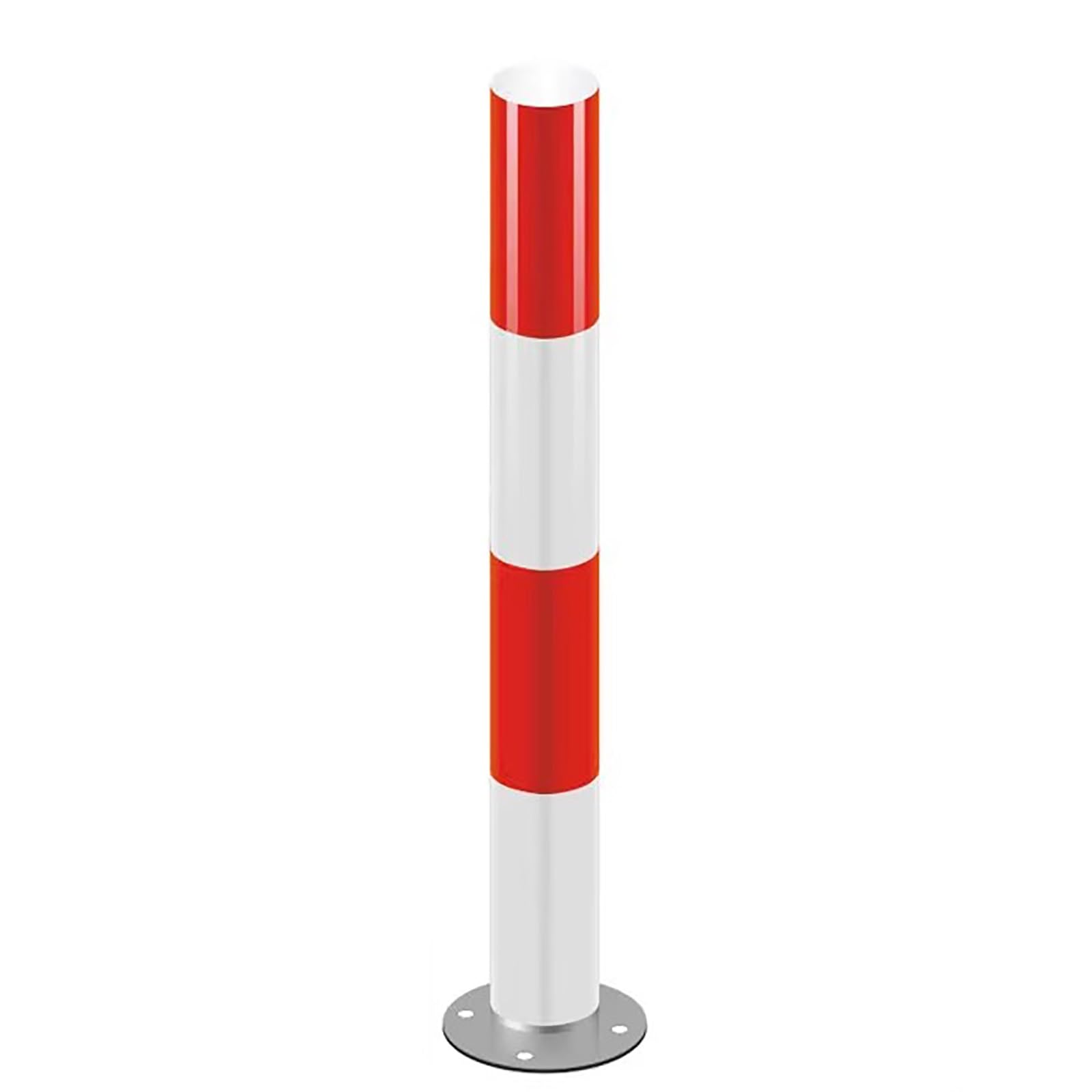 HCZKIUJY Safety Bollard with Reflective Tape, Steel Traffic Delineator Post for Construction and Traffic-Sensitive Areas (Red White 1pcs)