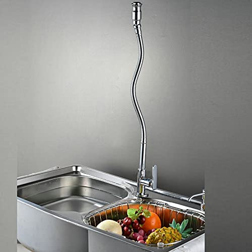 Rubinetti, Rubinetto per lavello da Cucina per Bar Agriturismo Commerciale, Cucina con Maniglia Singola Ruota di 360 Gradi Qualsiasi, Rubinetto Pieghevole per Acqua Fredda da Cucina